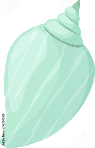 Light green conch shell illustration representing marine life