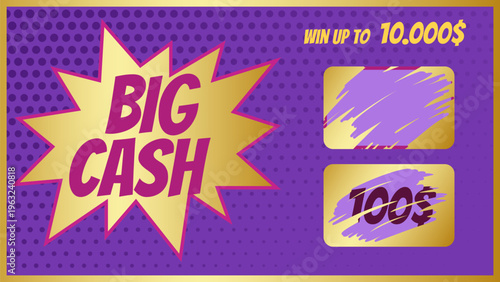 Scratch card game with big cash prize drawing
