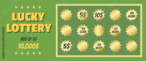 Lucky lottery scratch card game winning money