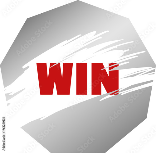 Win text sign on an abstract grunge background