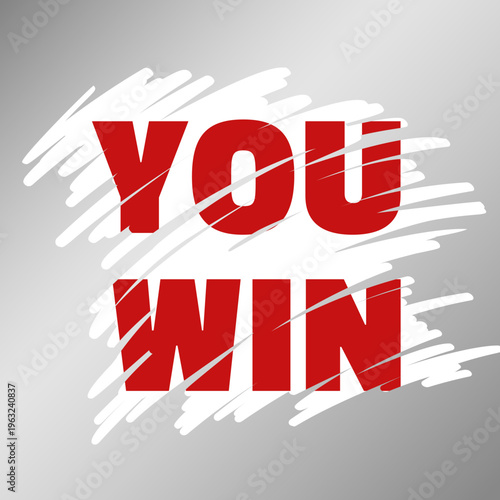 You win text with successful outcome message