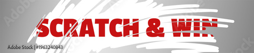 Scratch and win text on grey background