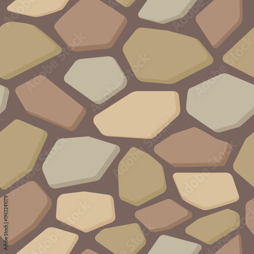 Irregular stone pattern creating seamless rock wall background
