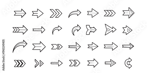 Collection of various arrow symbols and icons
