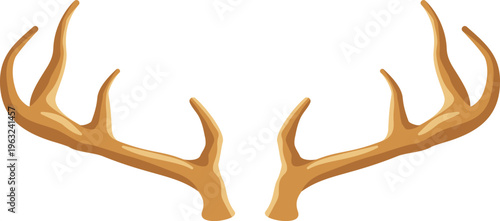 Deer antlers graphic illustration representing wildlife and hunting