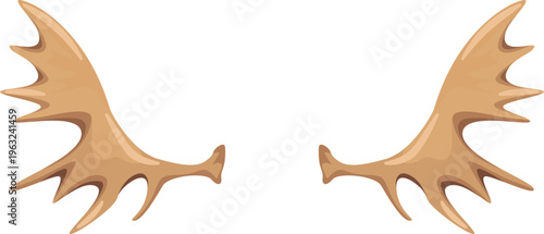 Deer antlers on white creating costume accessory