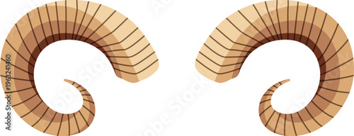 Pair of ram horns vector icon illustration