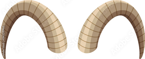 Pair of ram horns representing strength and zodiac sign