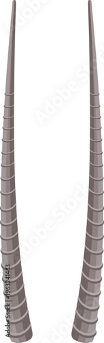 Two ribbed horns representing wildlife and strength