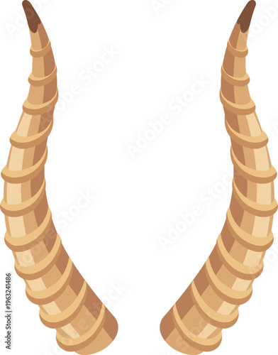 Animal horns vector illustration on white background