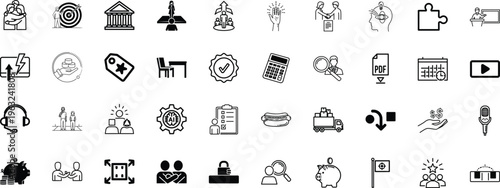 Collection of diverse icons representing various concepts visually