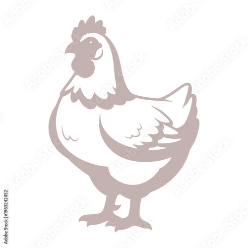 Simple chicken hen farm animal silhouette