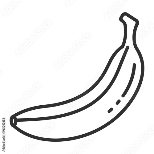 Simple line art banana fruit icon with diet plan