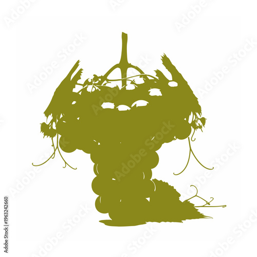 Abstract grape vine harvest graphic