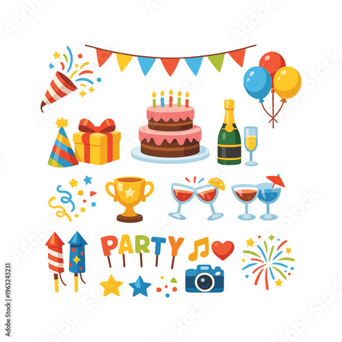 Birthday party celebration elements