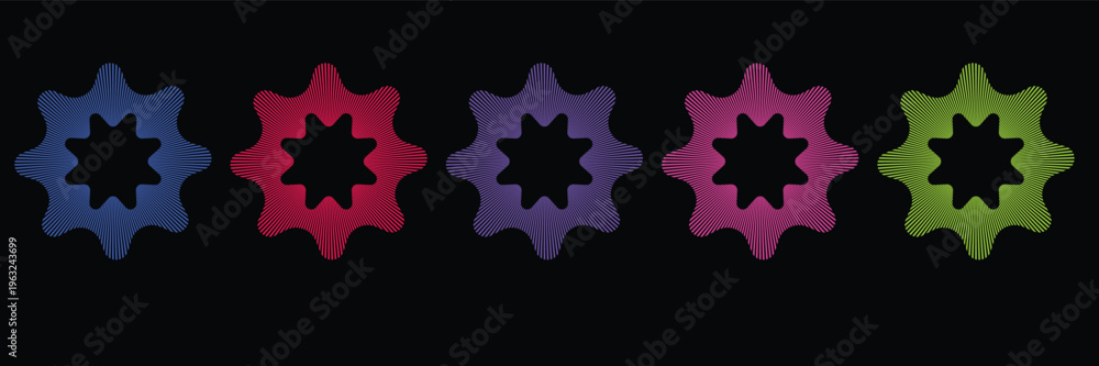 Naklejka premium Radial Line Flower Design.