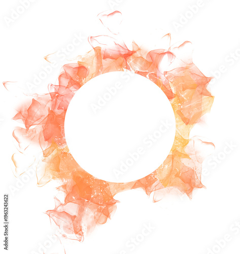 Vibrant Orange  Abstract Circle Frame