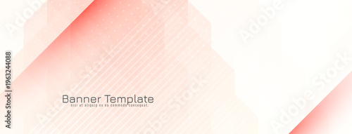 Soft red color triangular mosaic pattern business banner design