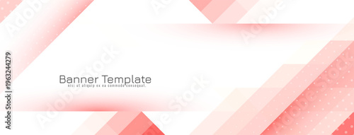 Soft red color triangular mosaic pattern business banner design