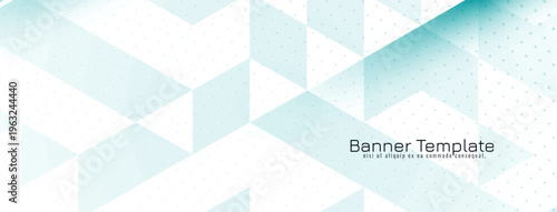 Blue color triangular mosaic pattern geometric banner design