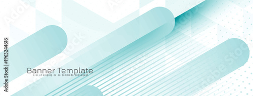 Blue color triangular mosaic pattern geometric banner design