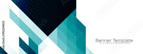 Modern blue color triangular mosaic pattern banner design