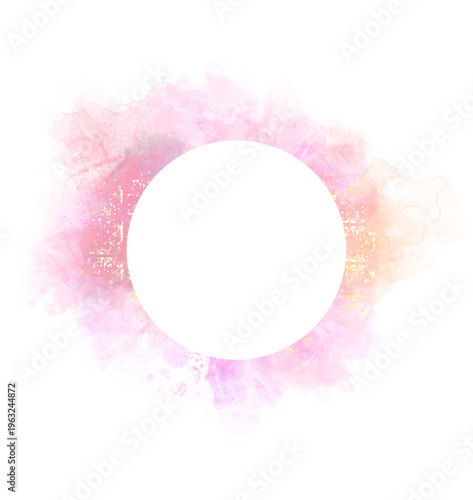 Abstract Colorful Ink Splash with Black Circle Center