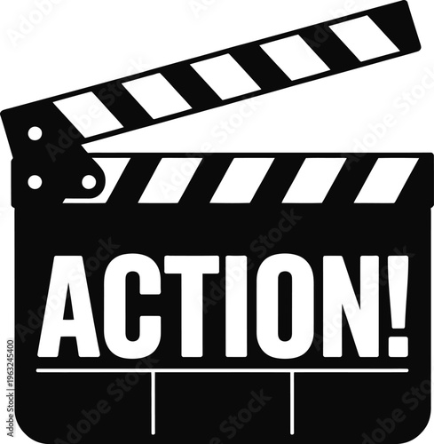 Film clapper board with action command