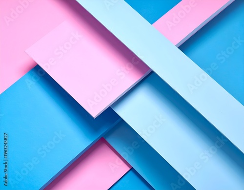 Geometric abstract composition, interlocking pastel shapes, modern design and creative background