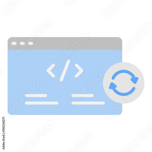 Web Development Update Icon: Coding Refresh Concept