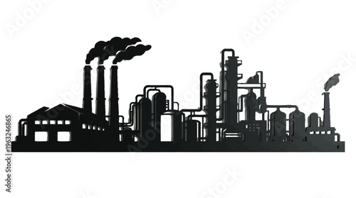 Industrial Factory Skyline CNC Plasma Cutting Vector