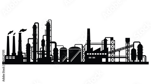 Industrial Factory Skyline CNC Plasma Cutting Vector
