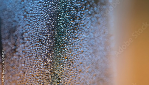 Macro Shot of Smooth Blue Gradient Surface Under Clear Protective Glass with Soft Light Reflections