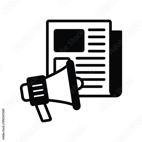 Press Release Vector icon which can easily modify or edit