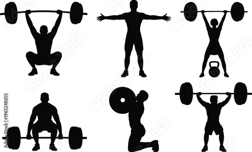 Weightlifting silhouettes