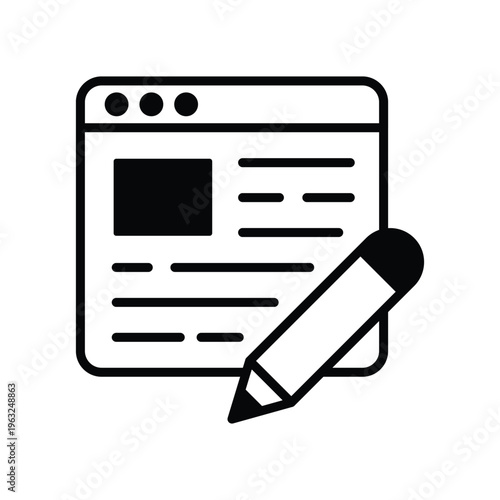 Blog Edit Vector icon which can easily modify or edit