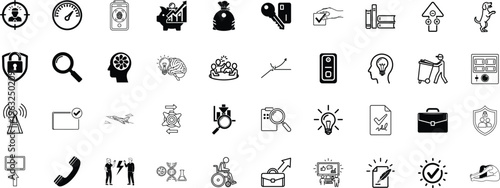 Collection of diverse icons representing various concepts and activities