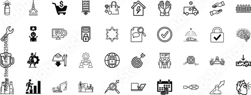 Collection of diverse icons representing various concepts daily life