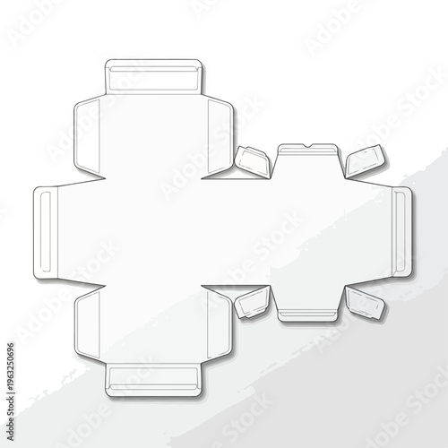 Flat carton design with outline and shadow effect on a light gray gradient