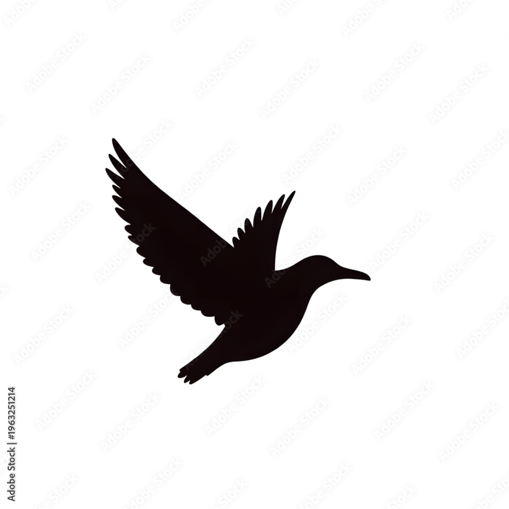 Fototapeta premium Black Silhouette of Eagle in Flight
