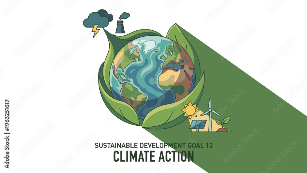 Fototapeta premium Climate Action Promoting Global Environmental Sustainability