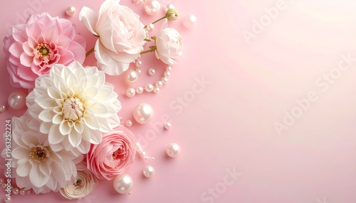 Wallpaper Mural Perlen und Blüten auf Pastell Farbverlauf Torontodigital.ca