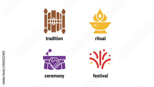 Illustrations of cultural and traditional celebrations and practices