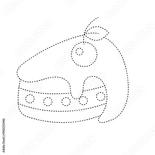 Outline drawing of a playful monster for kids tracing activity on transparent background