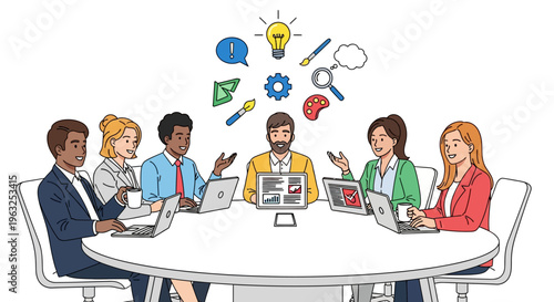 Diverse Team Brainstorming Innovative Business Ideas