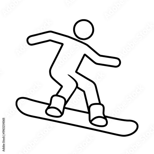 スノーボーダーのラインアイコン