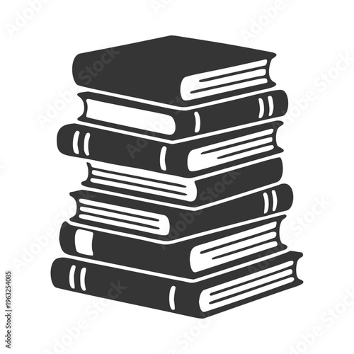 積み重ねた本のシルエットアイコン