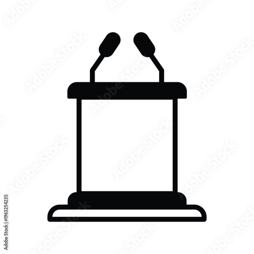 Press Podium Vector icon which can easily modify or edit
