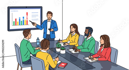Business Leader Presenting Strategy to Modern Team