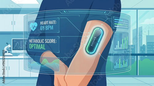 Biohacking Technology Concept: Optimal Metabolic Score and Digital Health